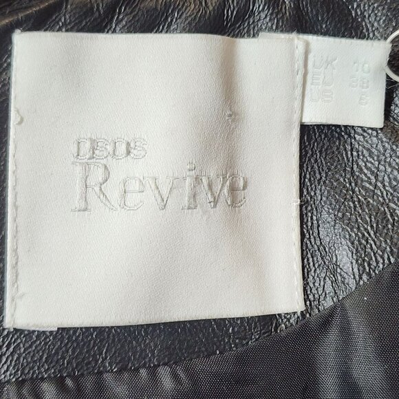 ASOS Genuine Leather Faux Fur Metallic Bronze Black Cocktail Dress, Woman's 6 - Picture 4 of 10